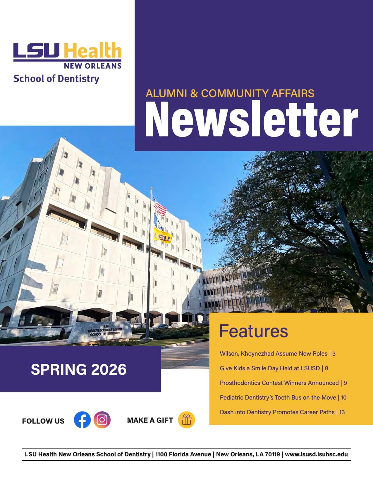 LSUHSC-NO SOD Spring 2026 Newsletter Cover